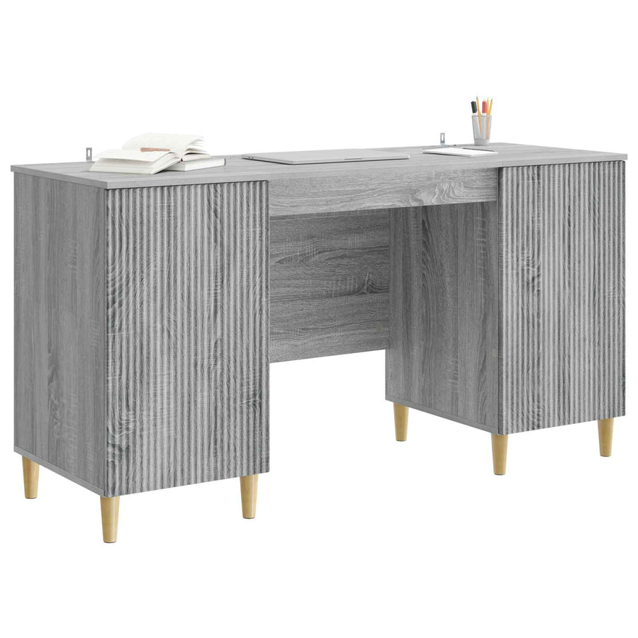 Bureau met plank Grijs sonoma 142,5 x 50 x 75 cm Bewerkt hout