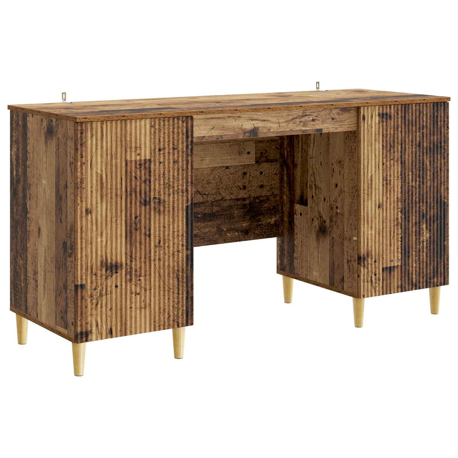 Bureau met plank Oud hout 142,5 x 50 x 75 cm Bewerkt hout