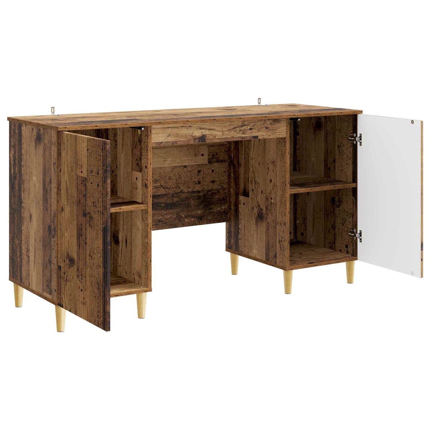 Bureau met plank Oud hout 142,5 x 50 x 75 cm Bewerkt hout