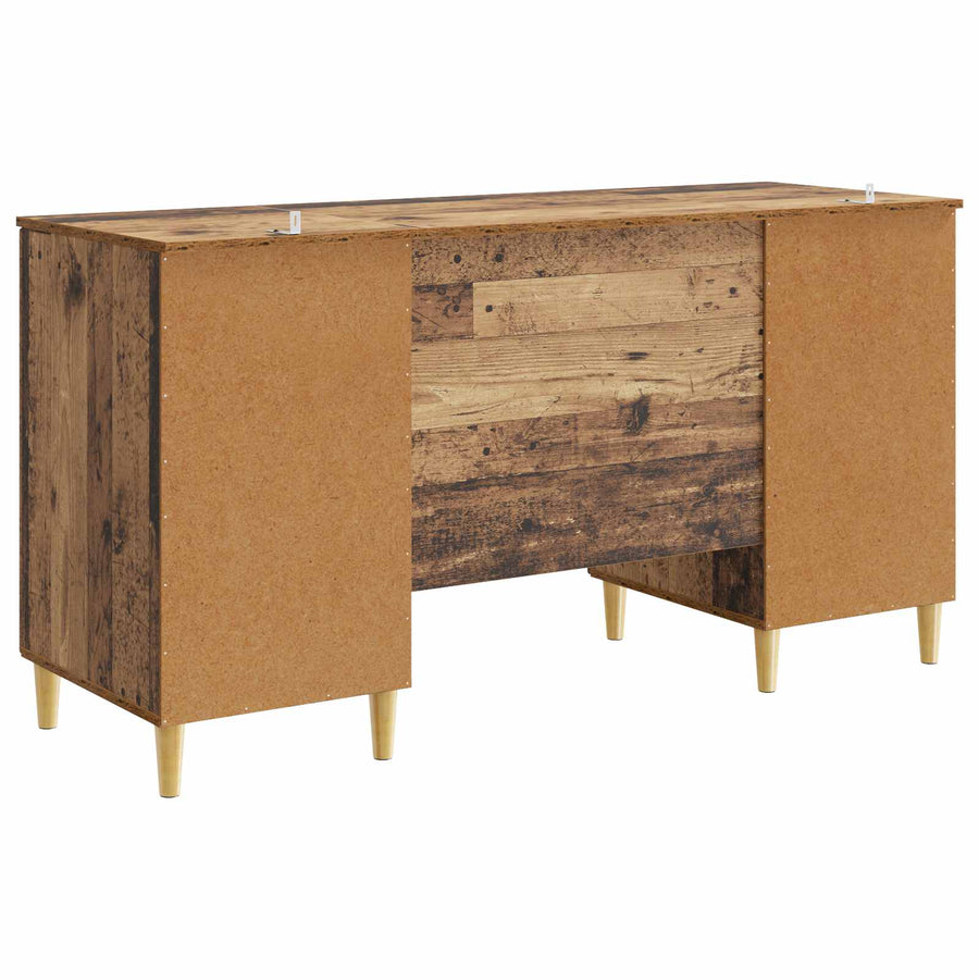 Bureau met plank Oud hout 142,5 x 50 x 75 cm Bewerkt hout