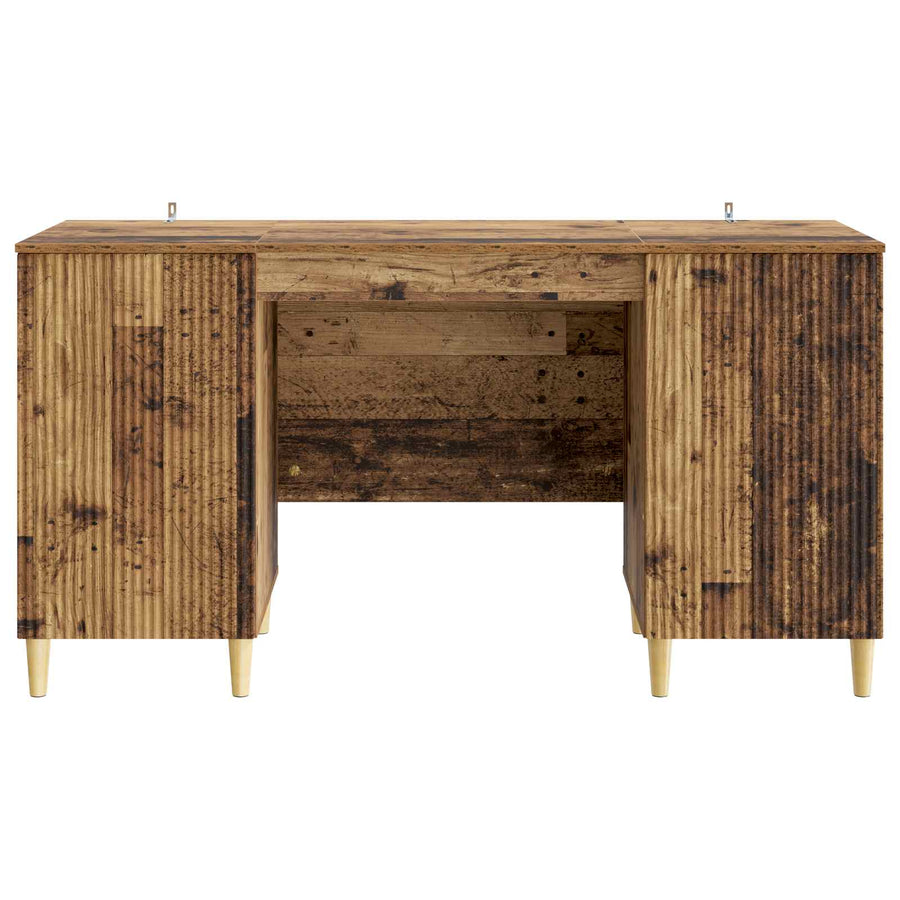 Bureau met plank Oud hout 142,5 x 50 x 75 cm Bewerkt hout