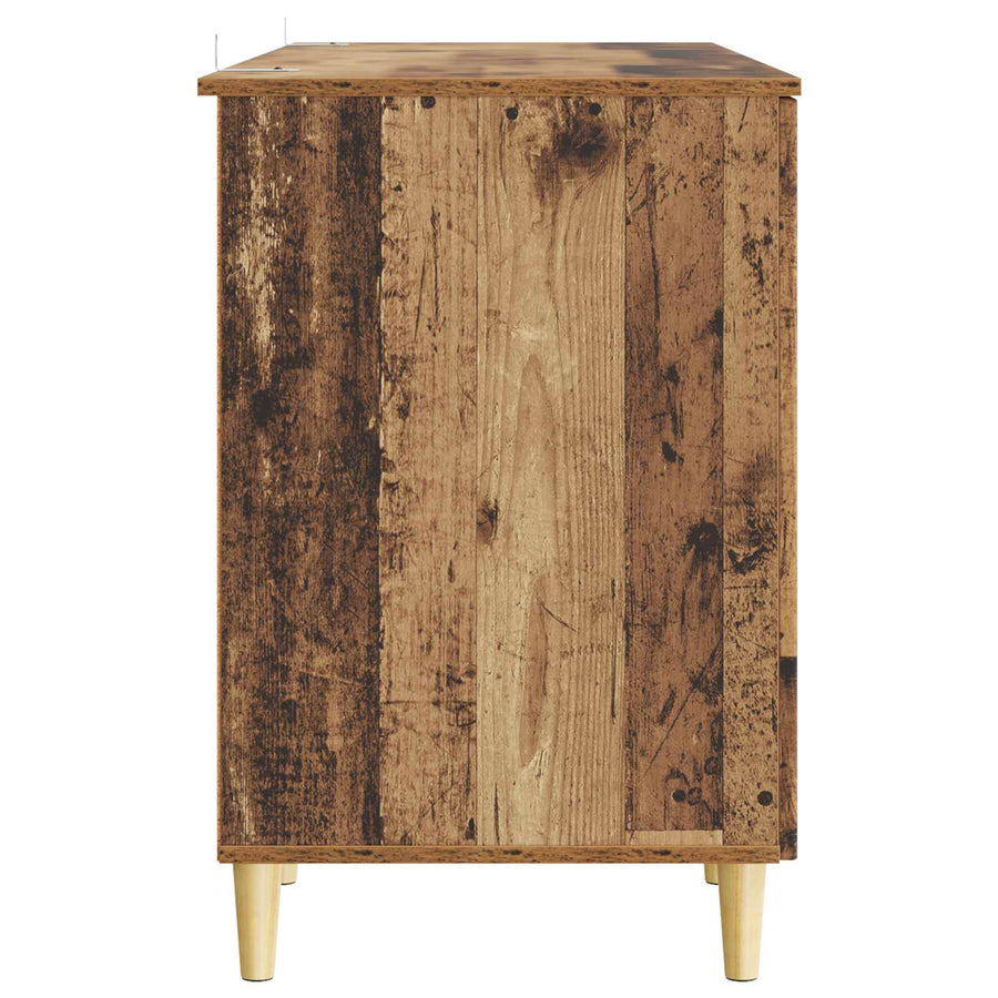 Bureau met plank Oud hout 142,5 x 50 x 75 cm Bewerkt hout