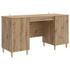Artisanal oak desk 142.5 x 50 x 75 cm Engineered wood