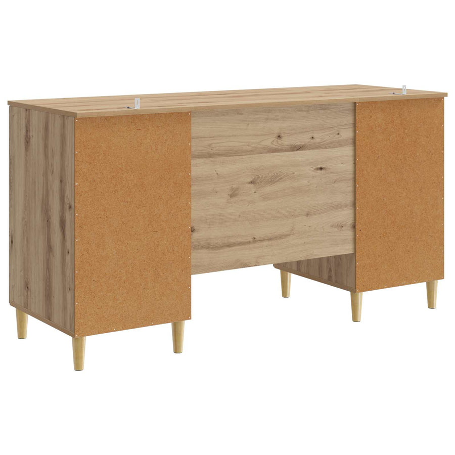 Bureau Artisanaal eiken 142,5 x 50 x 75 cm Bewerkt hout
