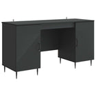 Desk with Shelf Black 142.5 x 50 x 75 cm Engineered Wood