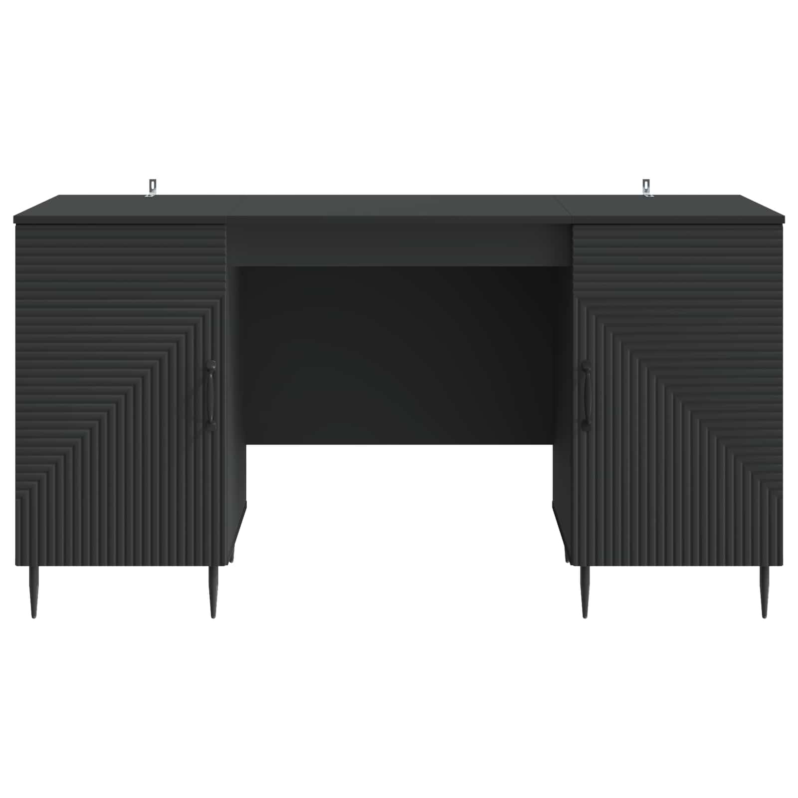 Bureau met plank Zwart 142,5 x 50 x 75 cm Bewerkt hout