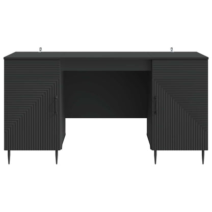 Bureau met plank Zwart 142,5 x 50 x 75 cm Bewerkt hout