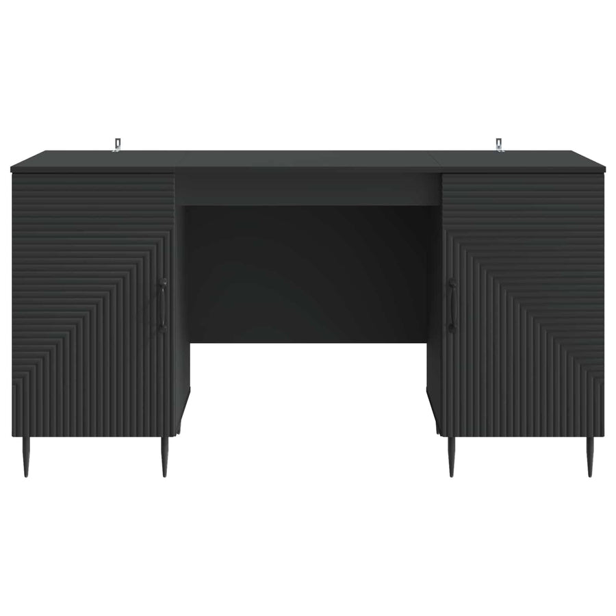 Bureau met plank Zwart 142,5 x 50 x 75 cm Bewerkt hout