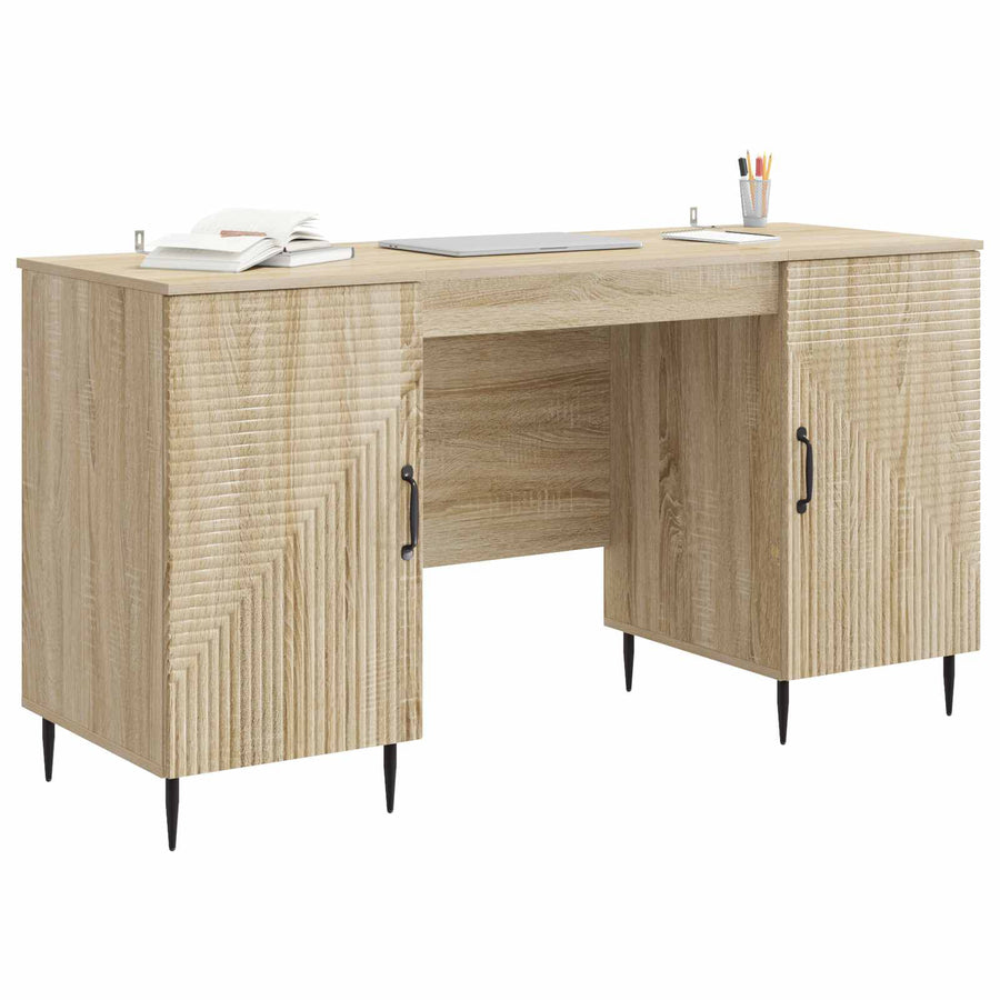 Bureau met plank Sonoma Eiken 142,5 x 50 x 75 cm Bewerkt hout