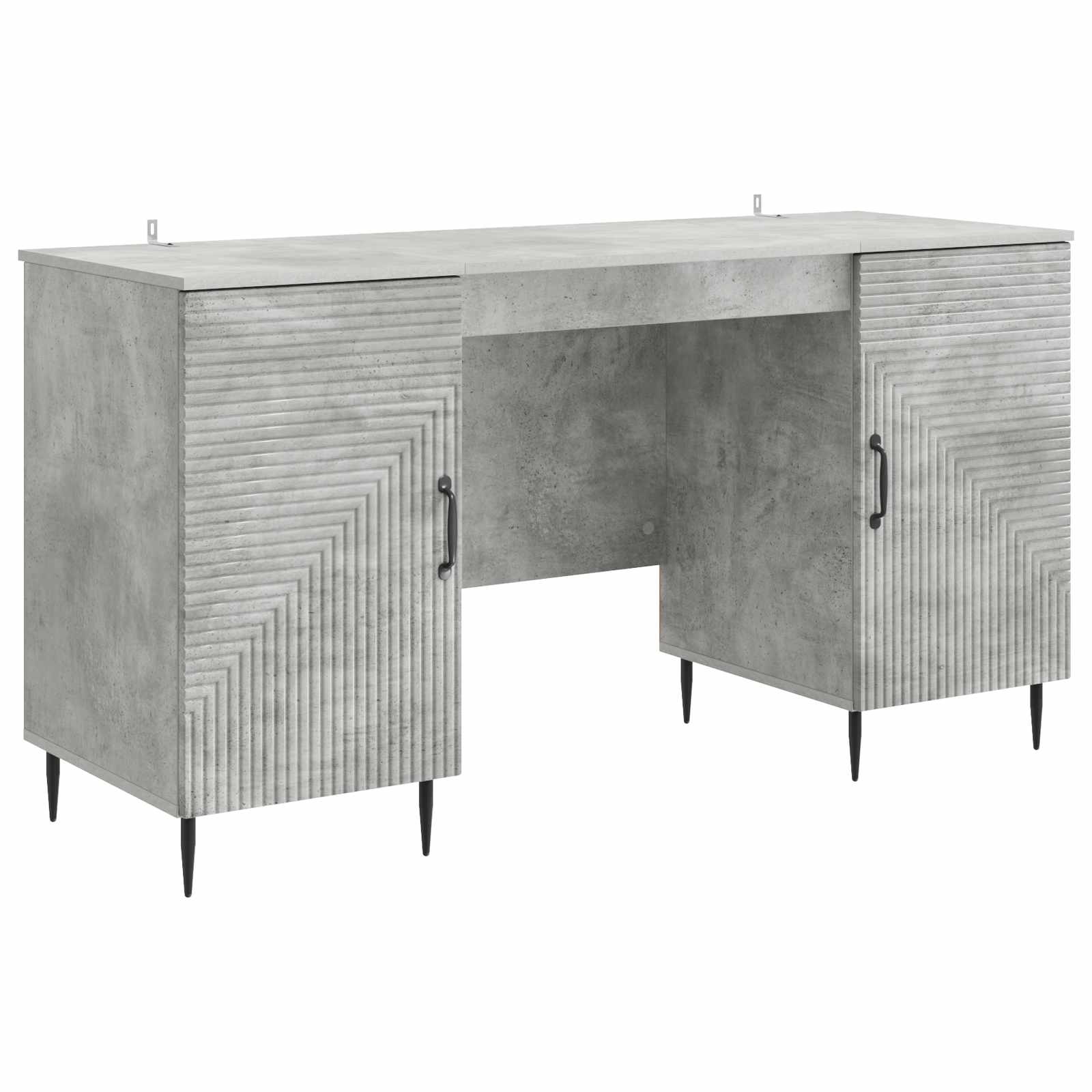 Bureau met plank Betongrijs 142,5 x 50 x 75 cm Bewerkt hout
