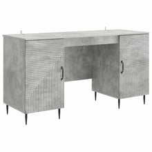 Bureau met plank Betongrijs 142,5 x 50 x 75 cm Bewerkt hout