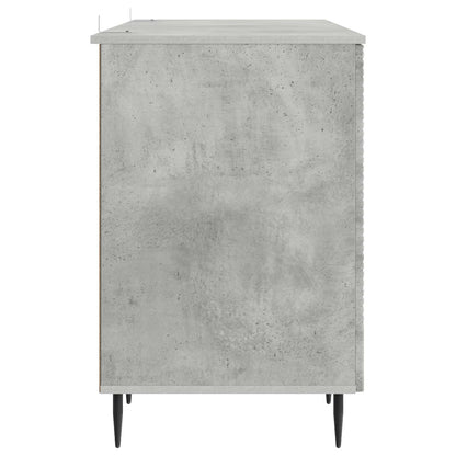 Bureau met plank Betongrijs 142,5 x 50 x 75 cm Bewerkt hout
