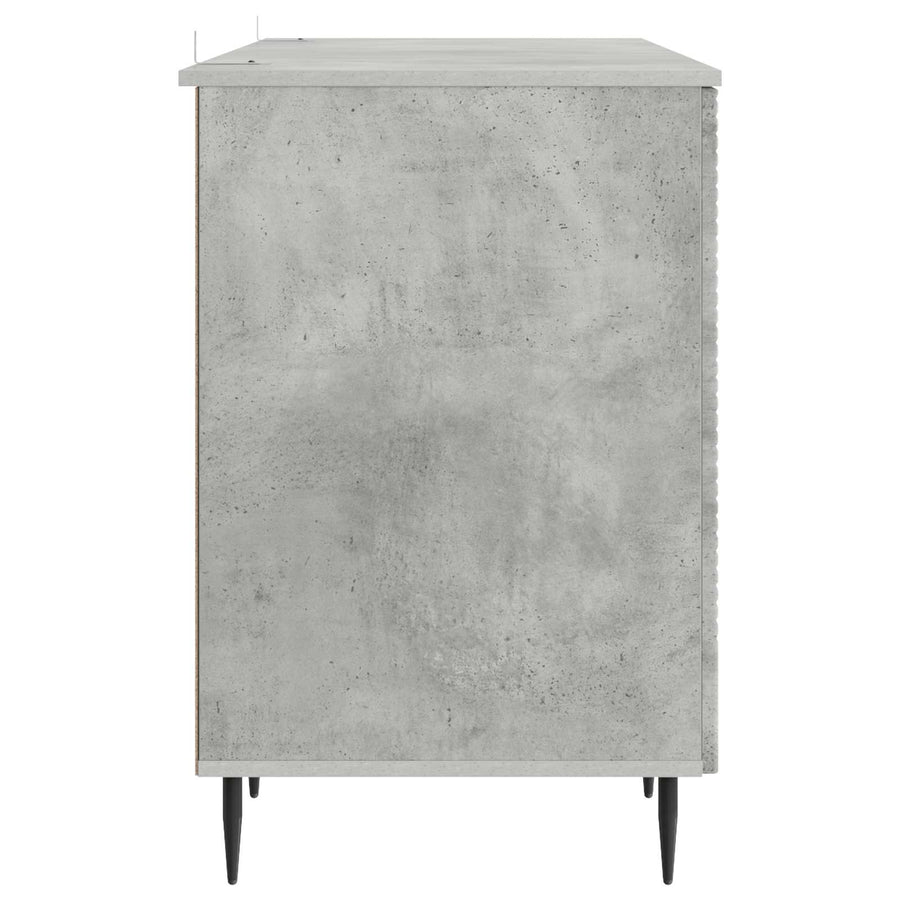 Bureau met plank Betongrijs 142,5 x 50 x 75 cm Bewerkt hout