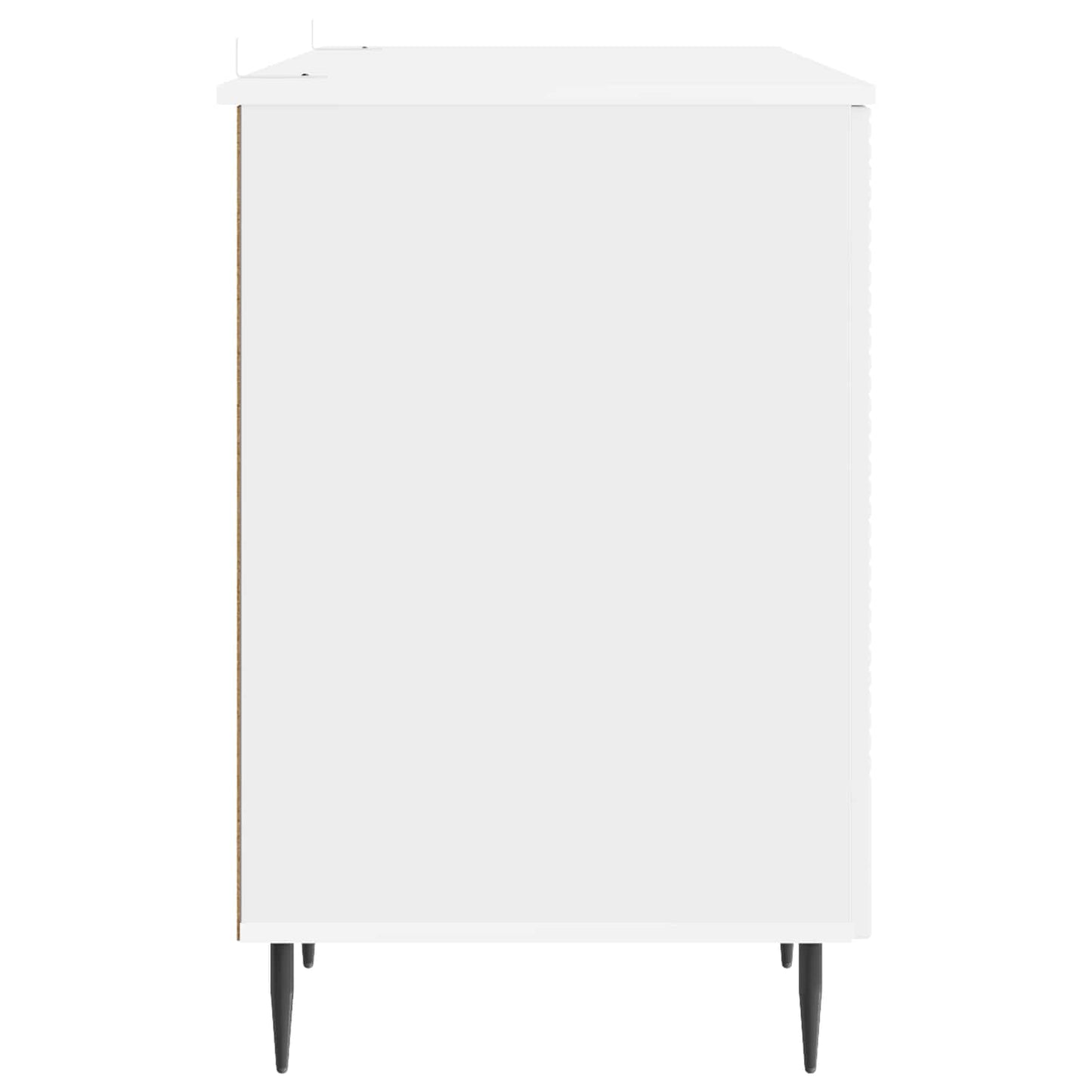 Bureau met plank Hoogglans Wit 142,5 x 50 x 75 cm Bewerkt hout