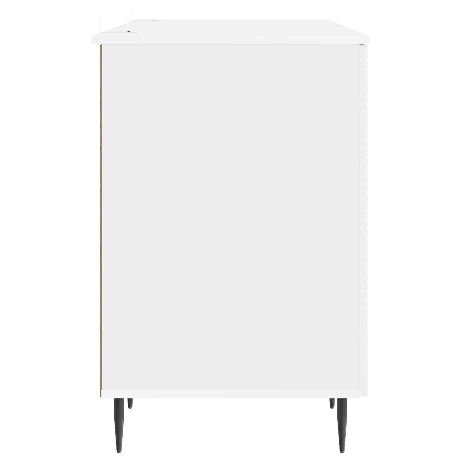 Bureau met plank Hoogglans Wit 142,5 x 50 x 75 cm Bewerkt hout