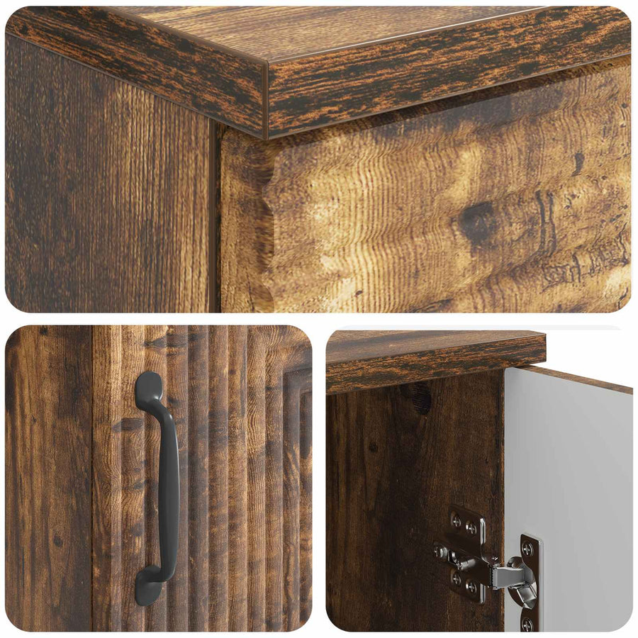Bureau met plank Gerookt eiken 142,5 x 50 x 75 cm Bewerkt hout