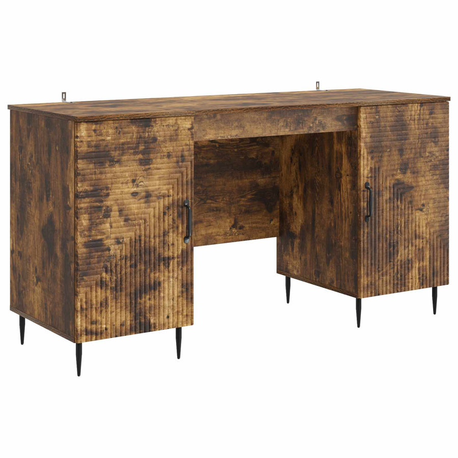 Bureau met plank Gerookt eiken 142,5 x 50 x 75 cm Bewerkt hout