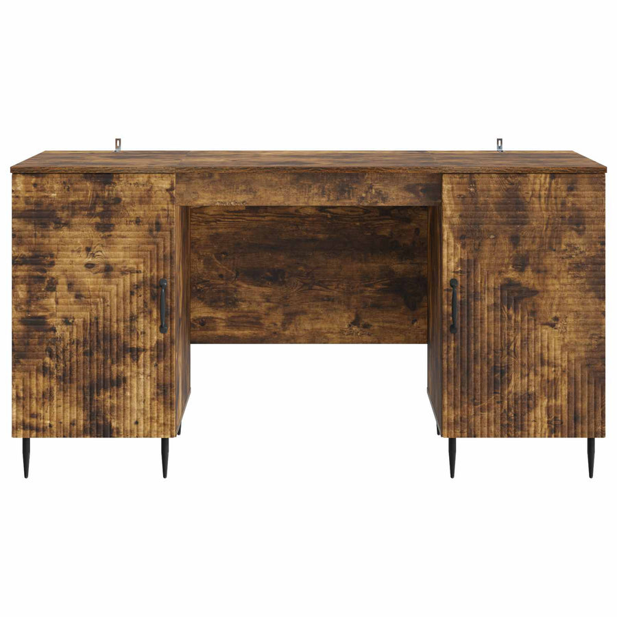 Bureau met plank Gerookt eiken 142,5 x 50 x 75 cm Bewerkt hout
