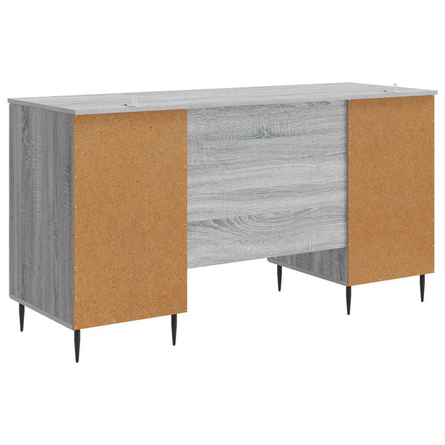 Bureau met plank Grijs sonoma 142,5 x 50 x 75 cm Bewerkt hout