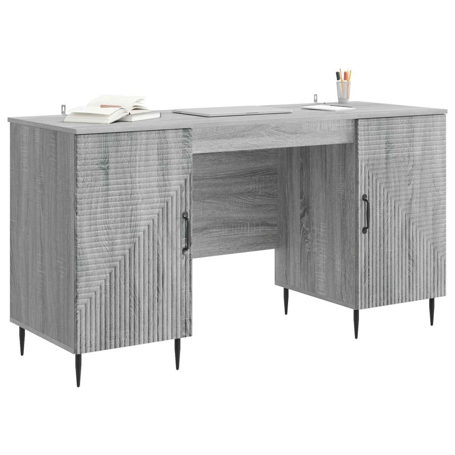 Bureau met plank Grijs sonoma 142,5 x 50 x 75 cm Bewerkt hout