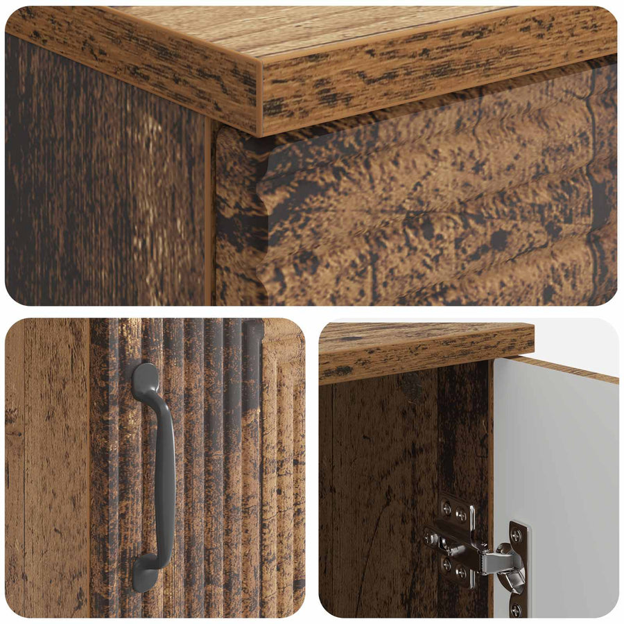 Bureau met plank Oud hout 142,5 x 50 x 75 cm Bewerkt hout