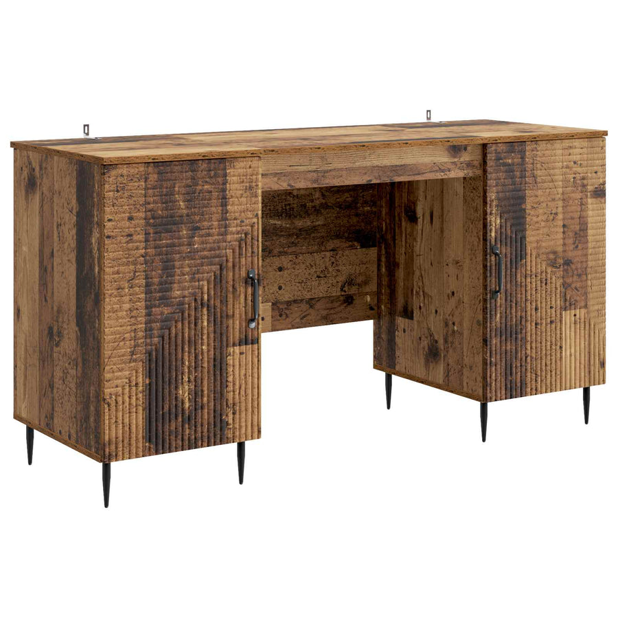 Bureau met plank Oud hout 142,5 x 50 x 75 cm Bewerkt hout