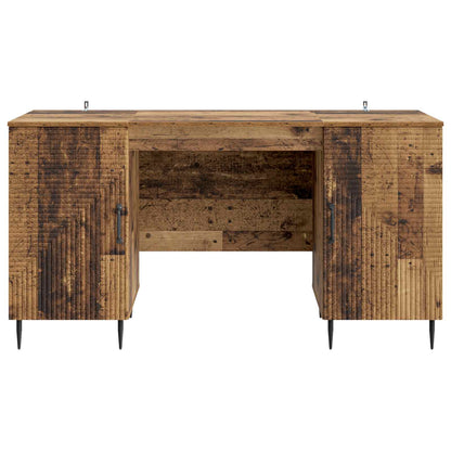 Bureau met plank Oud hout 142,5 x 50 x 75 cm Bewerkt hout