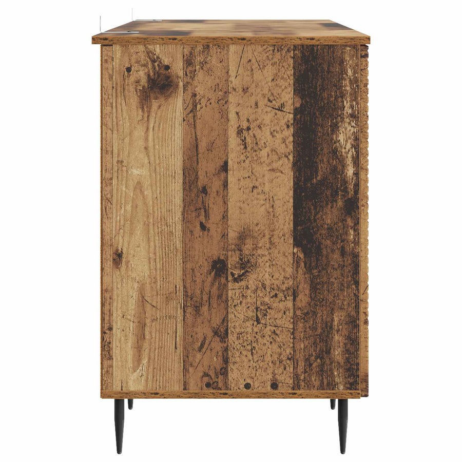 Bureau met plank Oud hout 142,5 x 50 x 75 cm Bewerkt hout