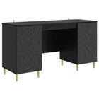 Bureau 142,5x50x75 cm zwart bewerkt hout