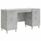 Bureau 142,5x50x75 cm betongrijs bewerkt hout