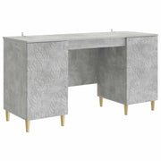 Bureau 142,5x50x75 cm betongrijs bewerkt hout