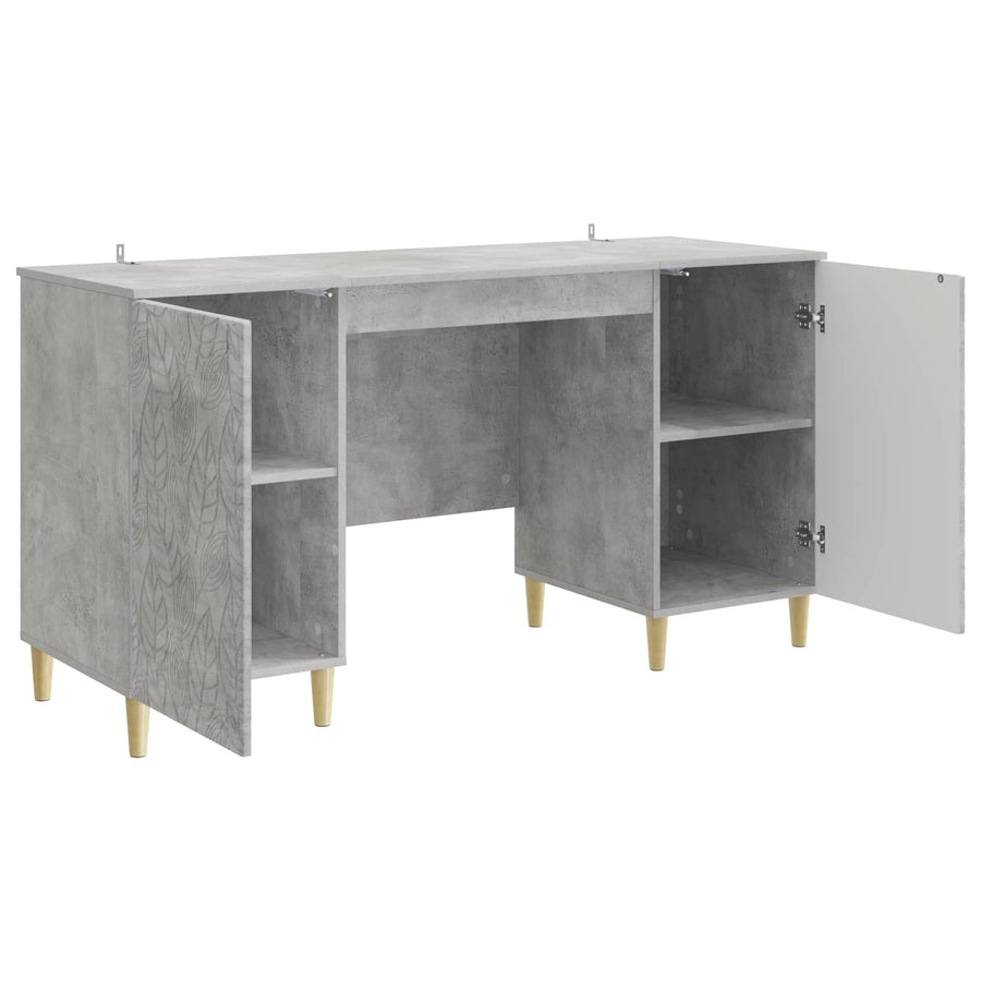 Bureau Betongrijs Bewerkt hout 142,5 x 50 x 75 cm