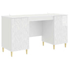 Bureau hoogglans wit 142,5x50x75 cm bewerkt hout
