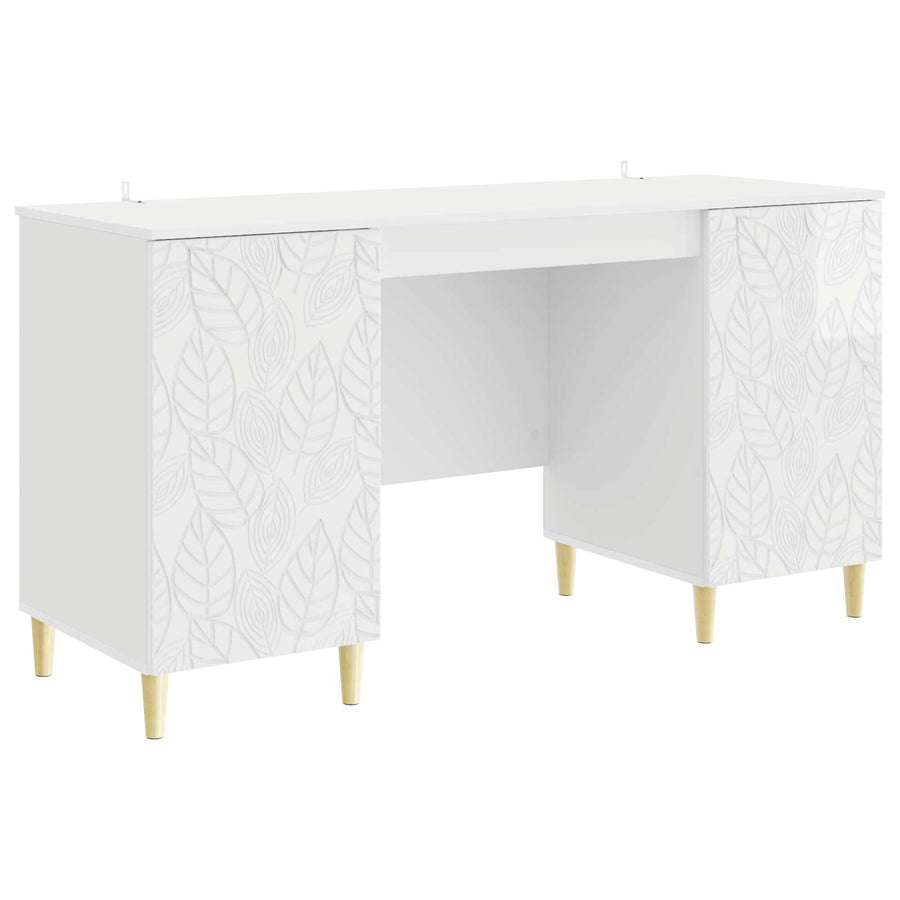 Bureau Hoogglans Wit Bewerkt hout 142,5 x 50 x 75 cm