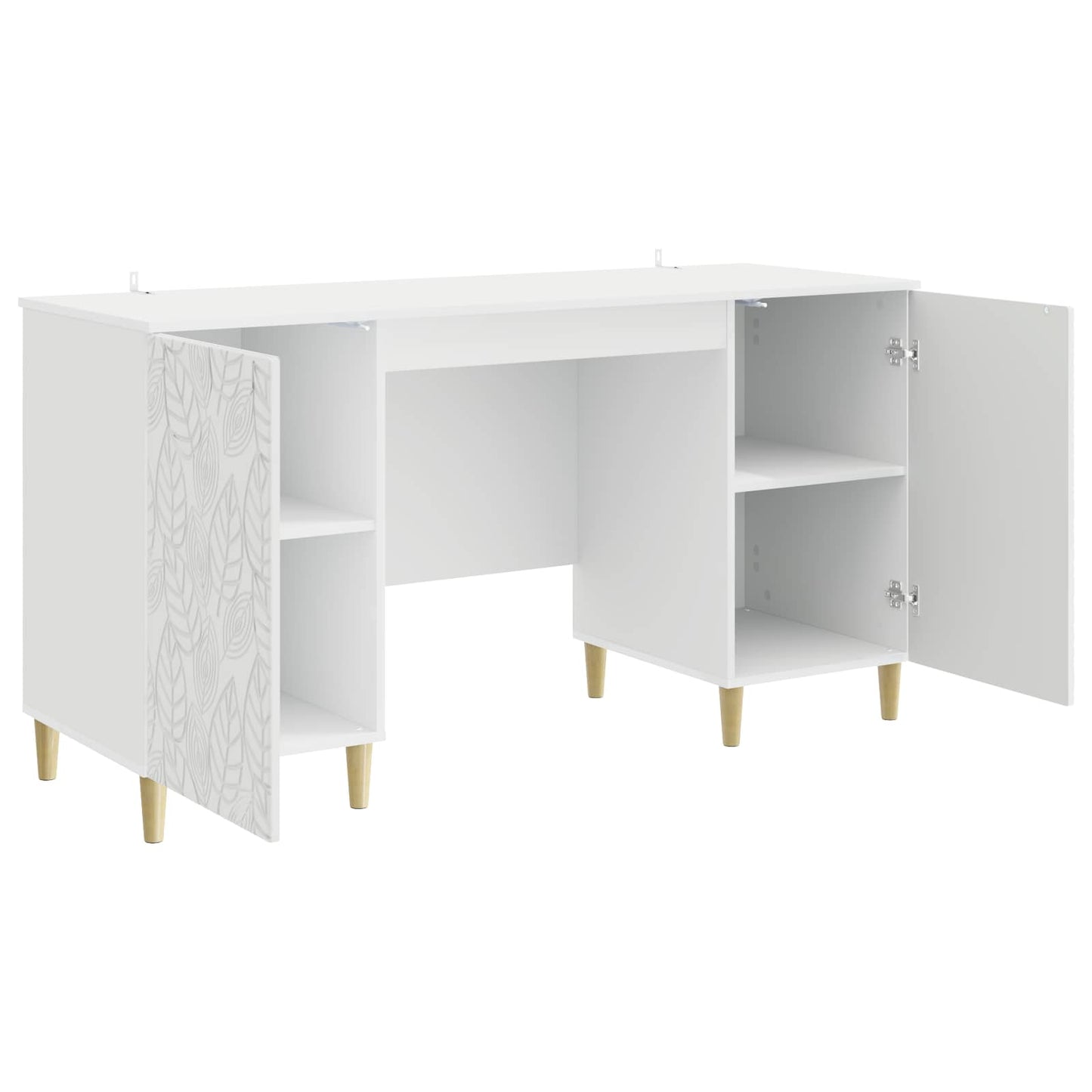 Bureau Hoogglans Wit Bewerkt hout 142,5 x 50 x 75 cm
