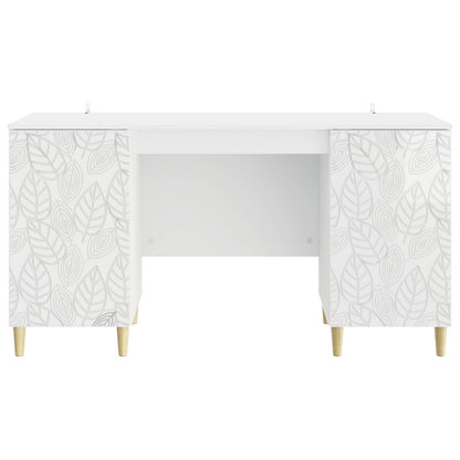 Bureau Hoogglans Wit Bewerkt hout 142,5 x 50 x 75 cm