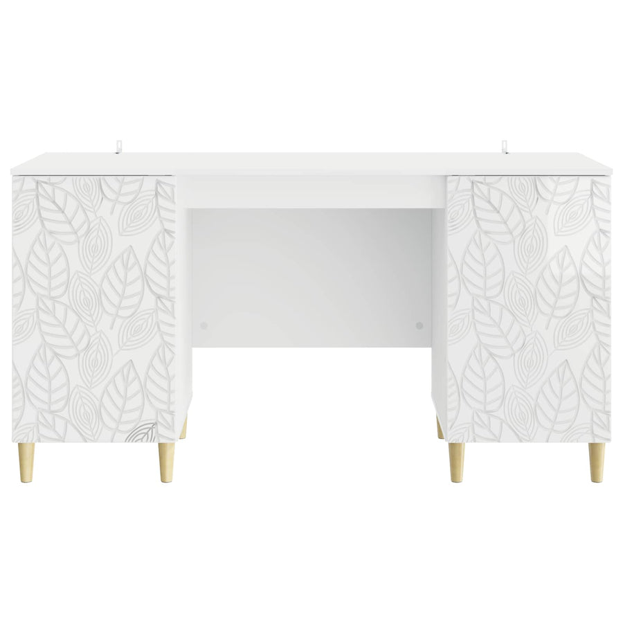 Bureau Hoogglans Wit Bewerkt hout 142,5 x 50 x 75 cm