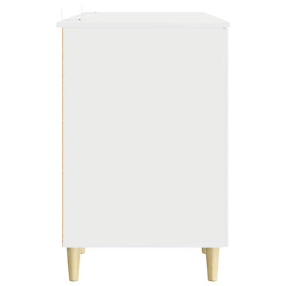 Bureau Hoogglans Wit Bewerkt hout 142,5 x 50 x 75 cm