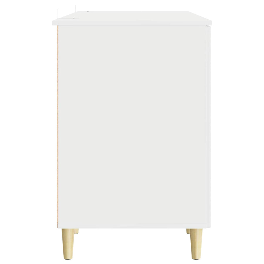 Bureau Hoogglans Wit Bewerkt hout 142,5 x 50 x 75 cm