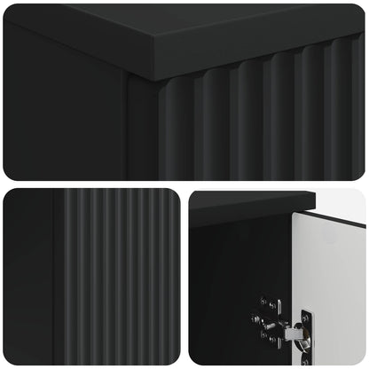 Bureau met plank Zwart 142,5 x 50 x 75 cm Bewerkt hout