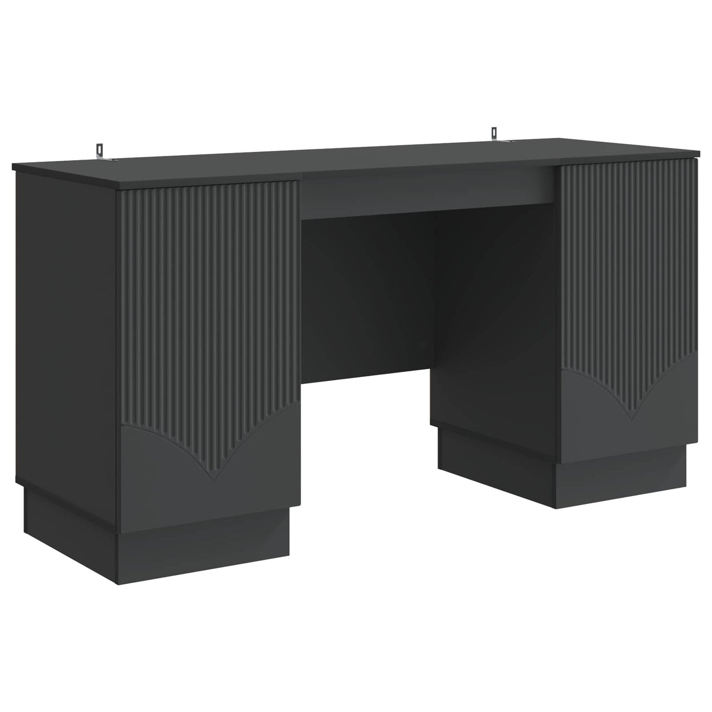 Bureau met plank Zwart 142,5 x 50 x 75 cm Bewerkt hout