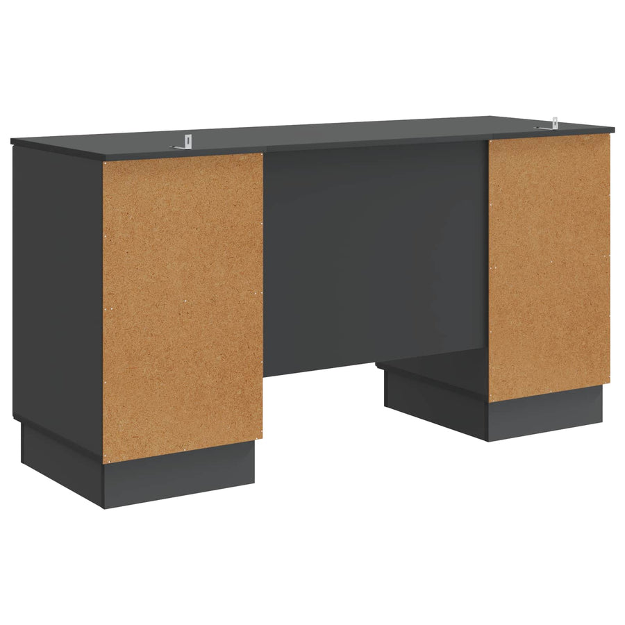 Bureau met plank Zwart 142,5 x 50 x 75 cm Bewerkt hout
