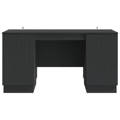 Bureau met plank Zwart 142,5 x 50 x 75 cm Bewerkt hout