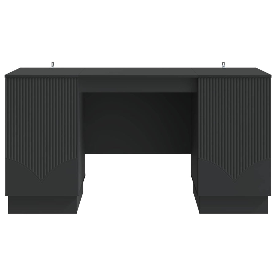 Bureau met plank Zwart 142,5 x 50 x 75 cm Bewerkt hout