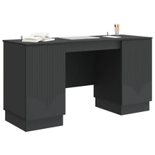 Bureau met plank Zwart 142,5 x 50 x 75 cm Bewerkt hout