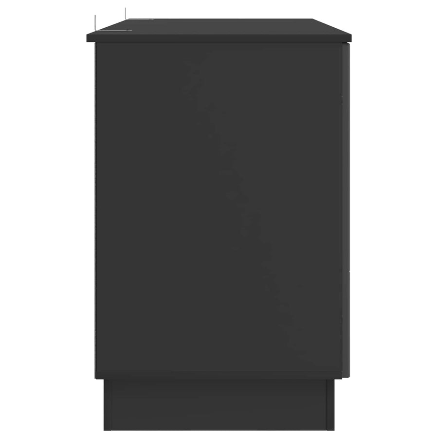 Bureau met plank Zwart 142,5 x 50 x 75 cm Bewerkt hout