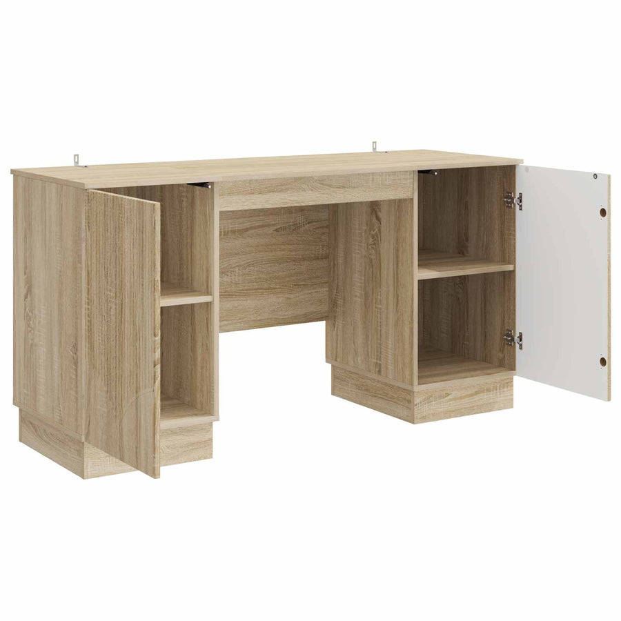 Bureau met plank Sonoma Eiken 142,5 x 50 x 75 cm Bewerkt hout