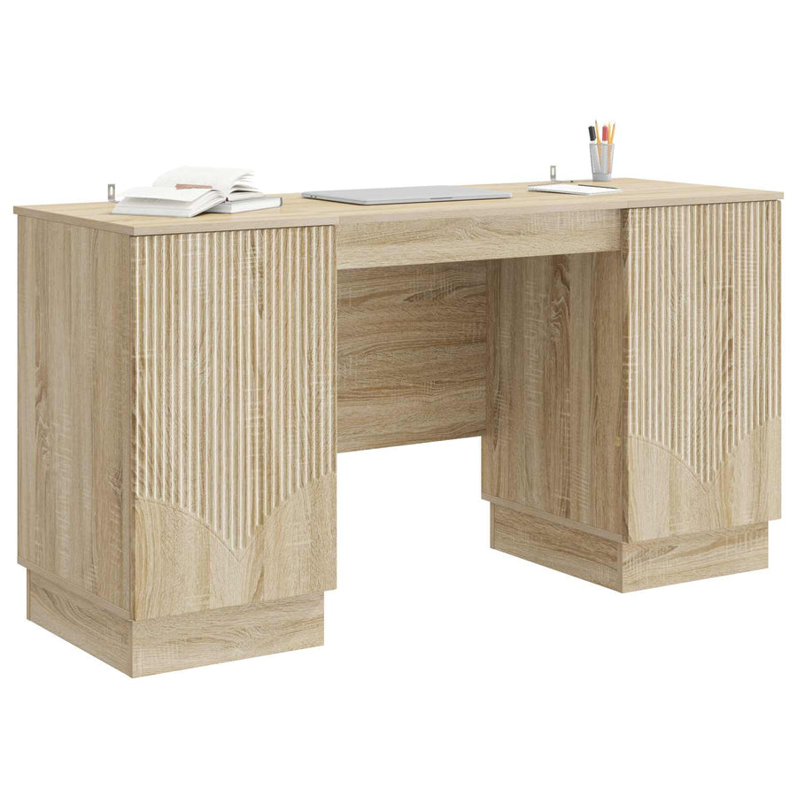 Bureau met plank Sonoma Eiken 142,5 x 50 x 75 cm Bewerkt hout