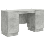 Desk with Shelf Concrete Gray 142.5 x 50 x 75 cm Engineered Wood