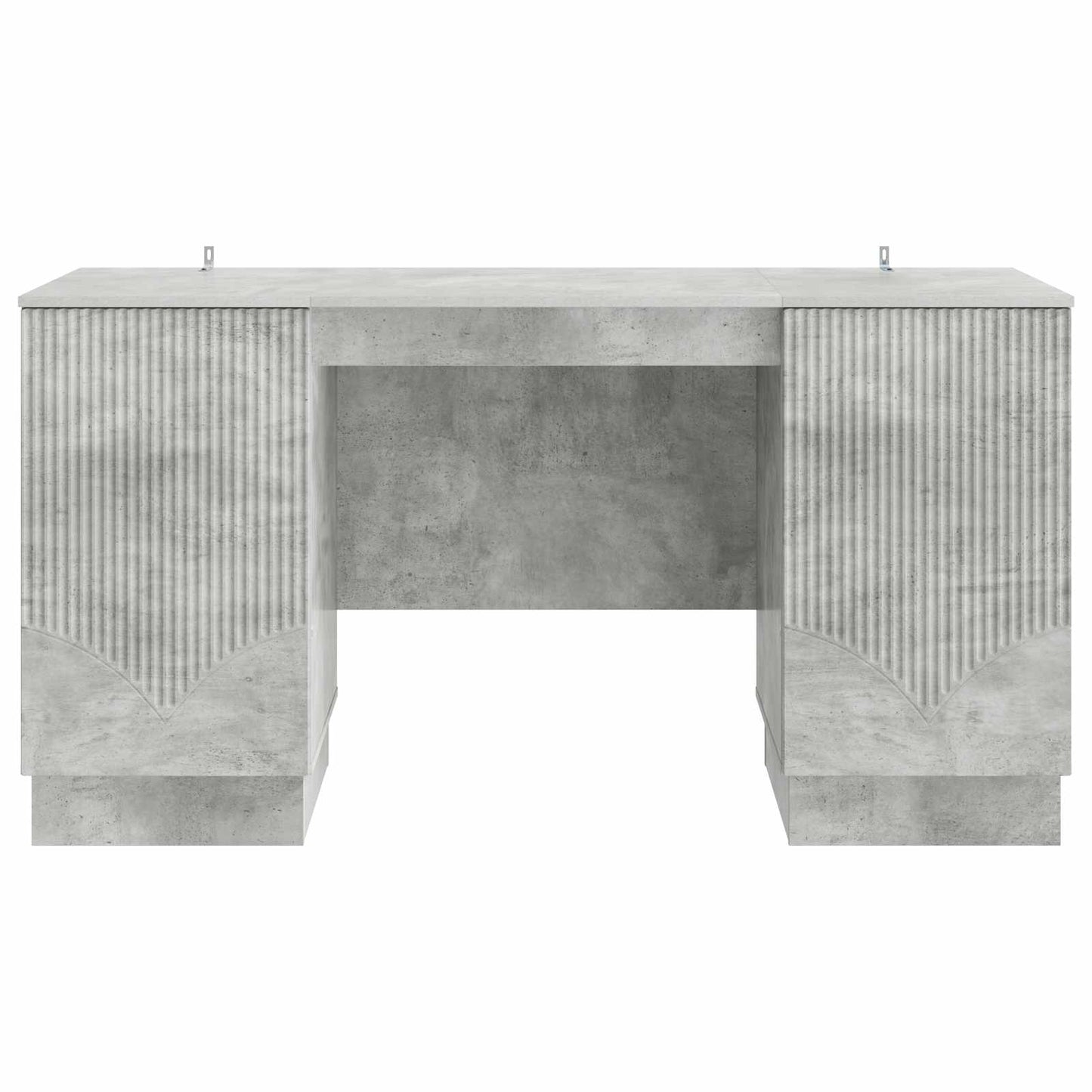 Bureau met plank Betongrijs 142,5 x 50 x 75 cm Bewerkt hout